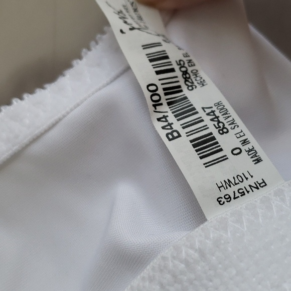 Just My Size 1107 Front Close Wirefree Bra (White 44B) - Picture 6 of 8